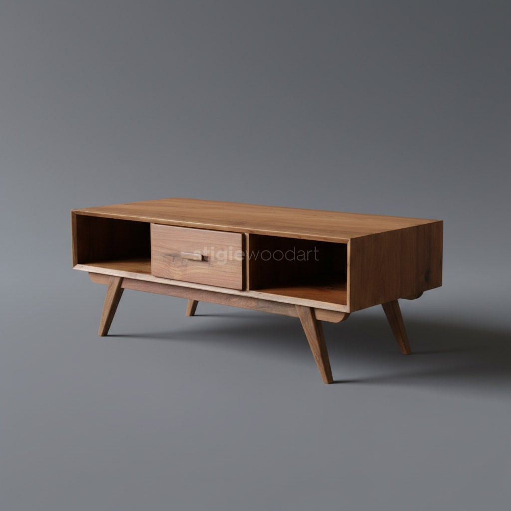 Coffee Table Retro Kayu Jati Minimalis
