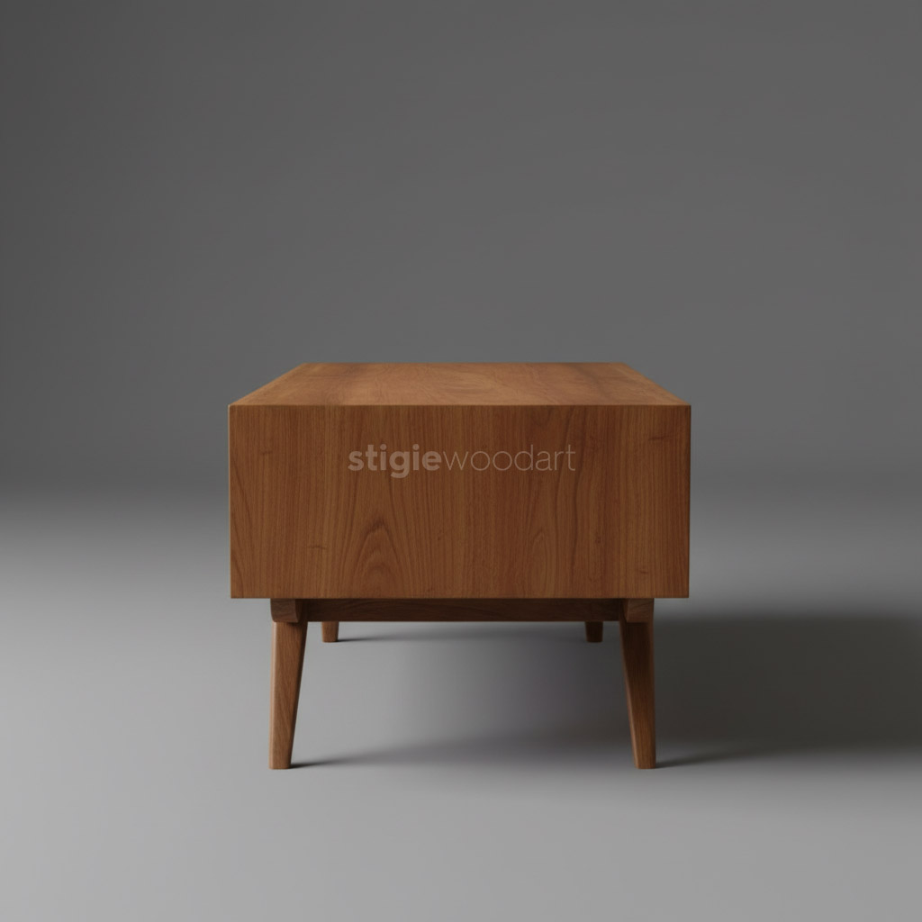 Coffee Table Retro Kayu Jati Minimalis - Gambar 5