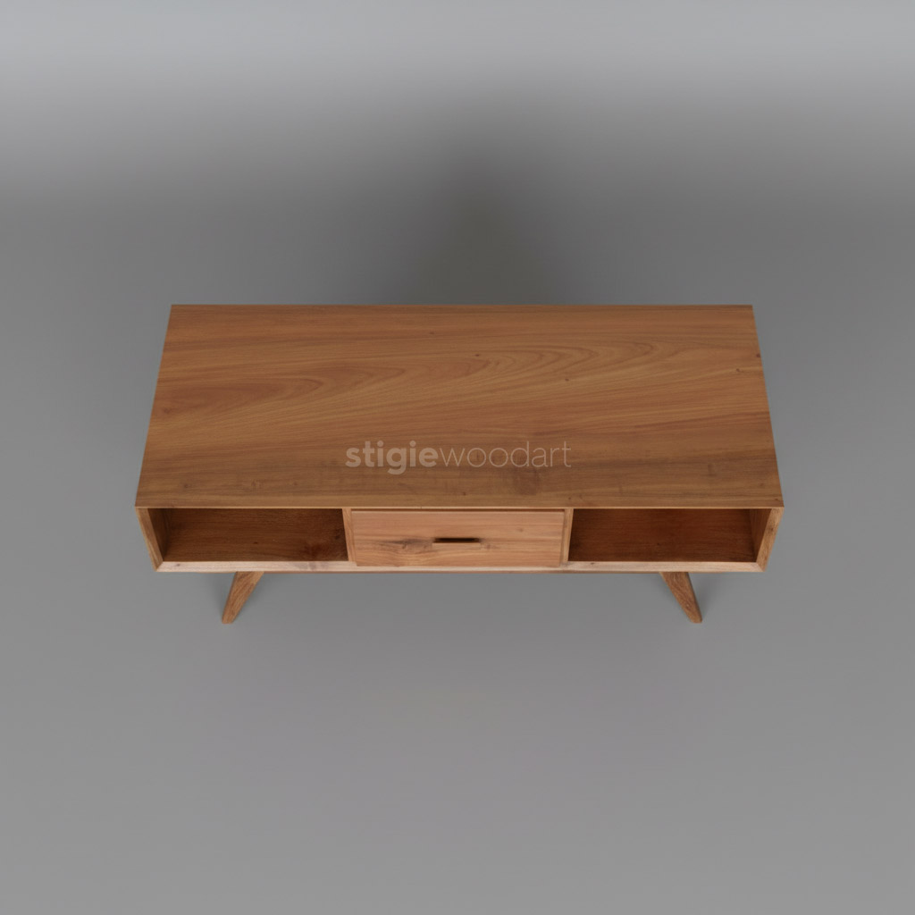 Coffee Table Retro Kayu Jati Minimalis - Gambar 3