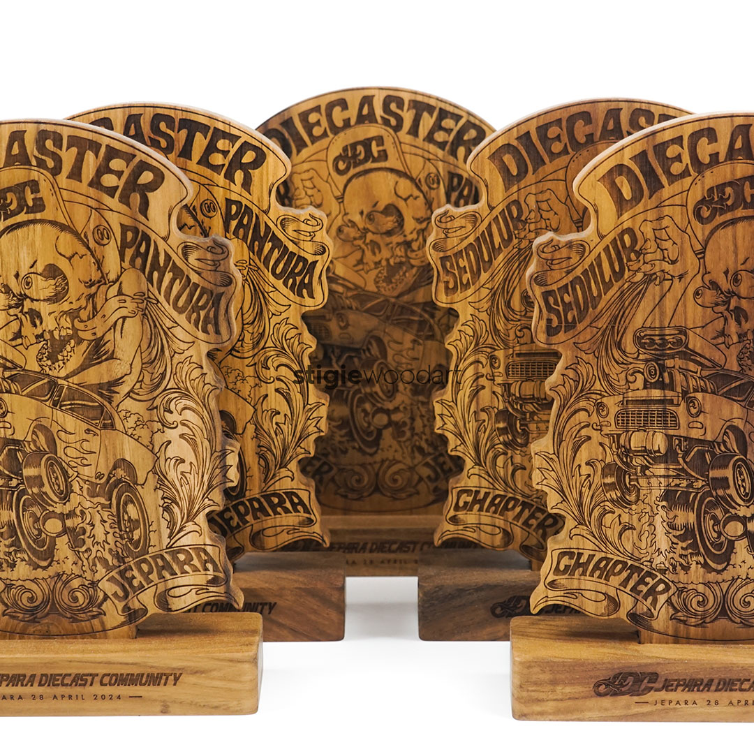Plakat Kayu Kustom Laser Merchandise - Gambar 2