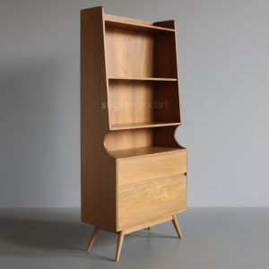Rak Buku Retro Klasik Kayu Jati Minimalis