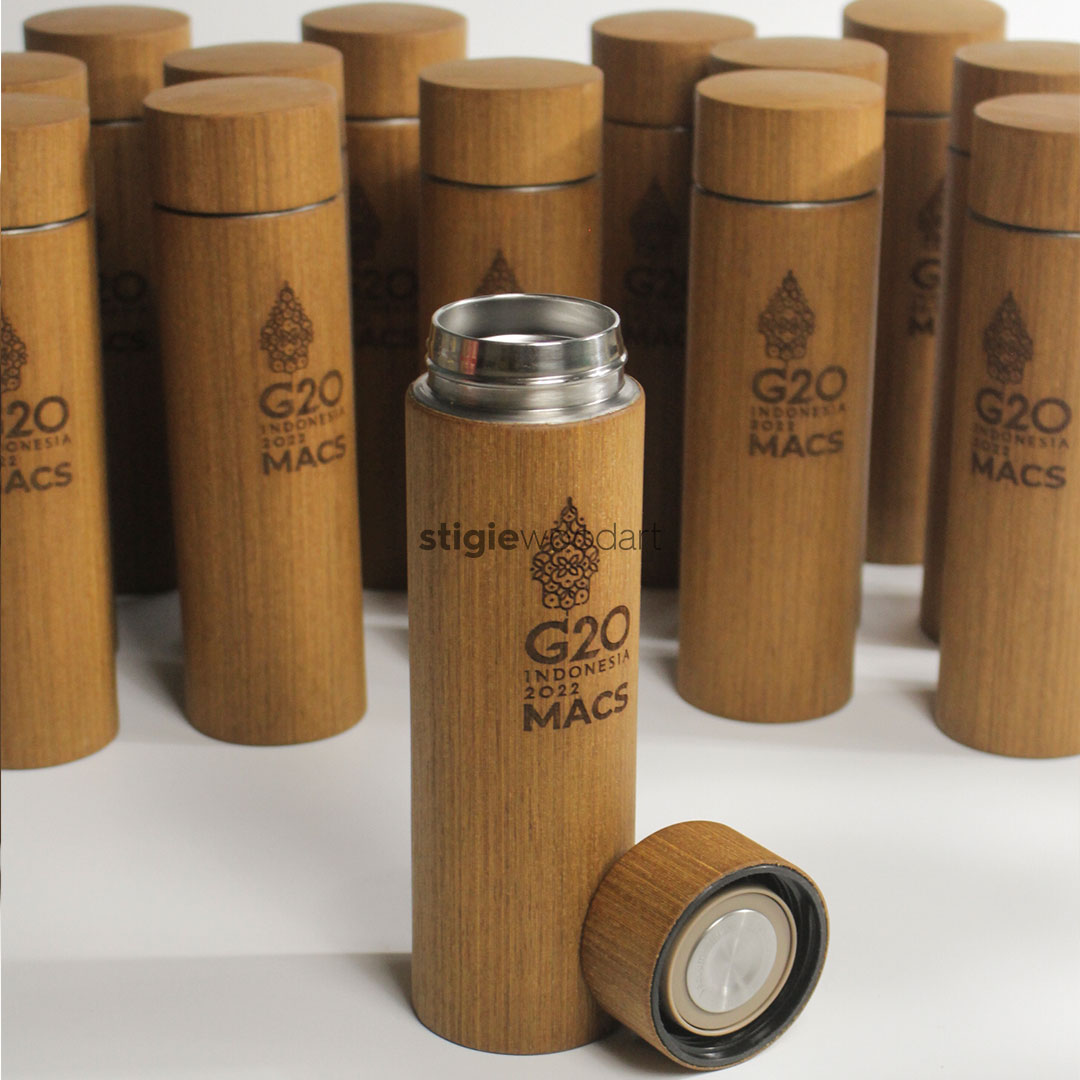 Tumbler Kayu Jati Kustom Laser G20 Indonesia