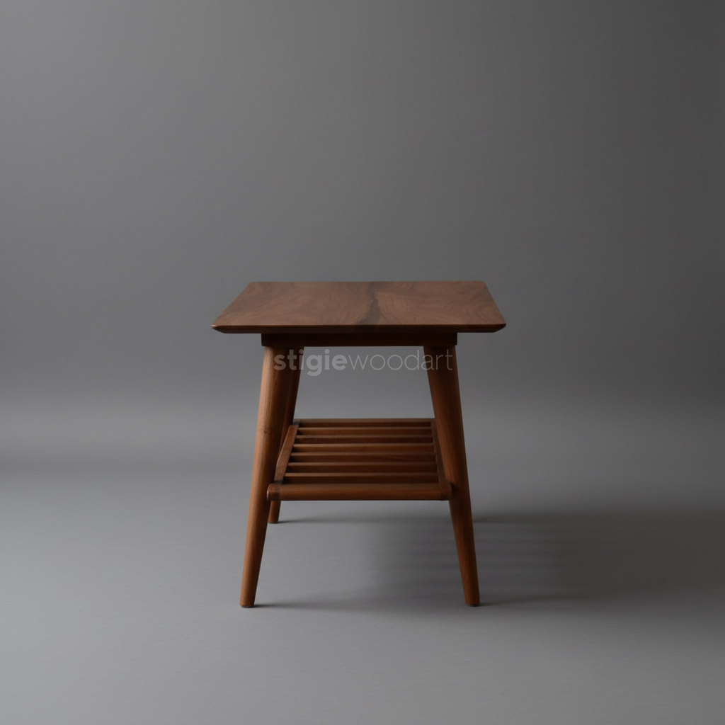 Coffee Table Klasik Retro Kayu Jati Minimalis - Gambar 5