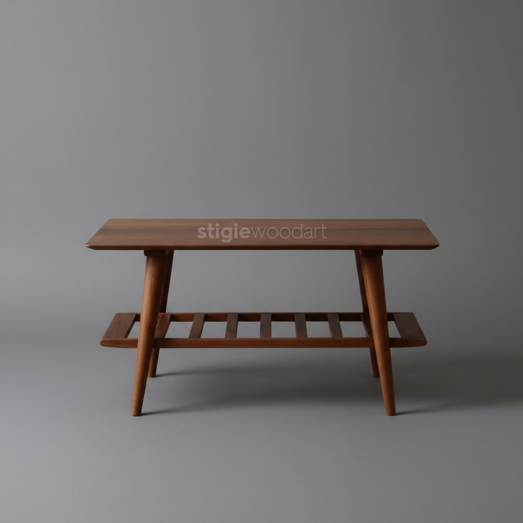 Coffee Table Klasik Retro Kayu Jati Minimalis - Gambar 3