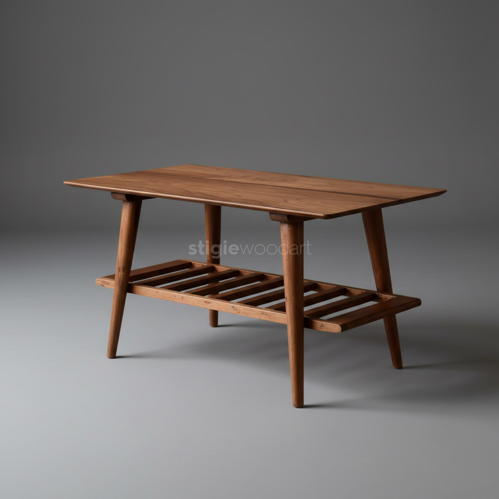 Coffee Table Klasik Retro Kayu Jati Minimalis