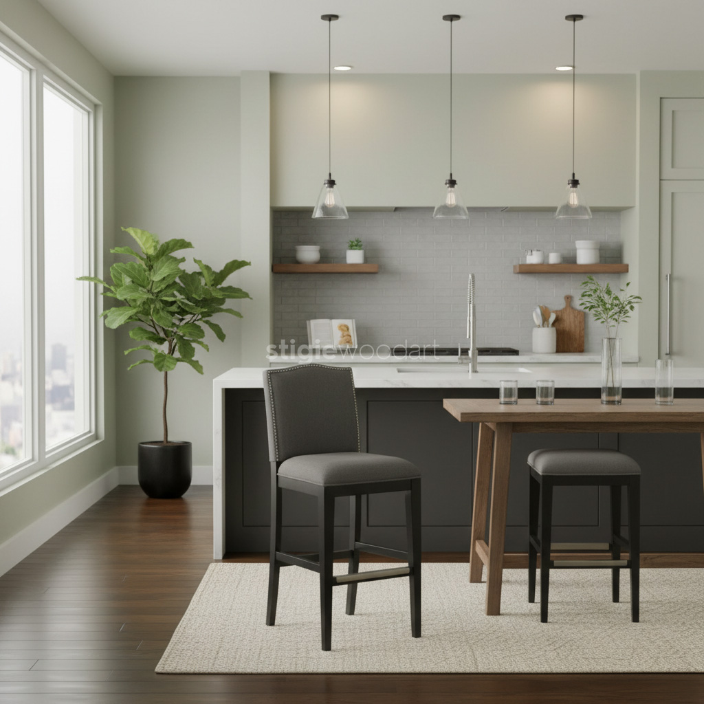 Kursi Bar Kayu Jati Minimalis Modern - Gambar 3