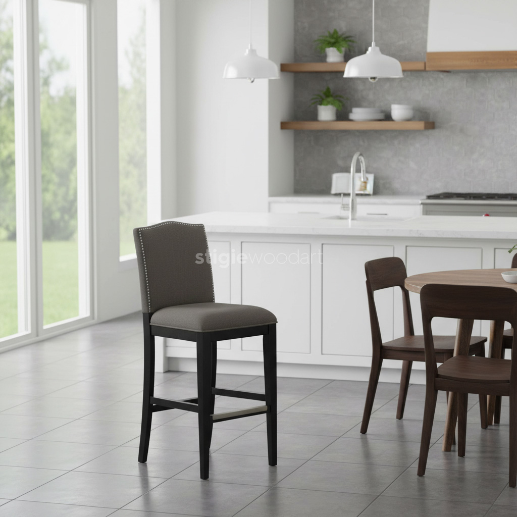 Kursi Bar Kayu Jati Minimalis Modern - Gambar 2