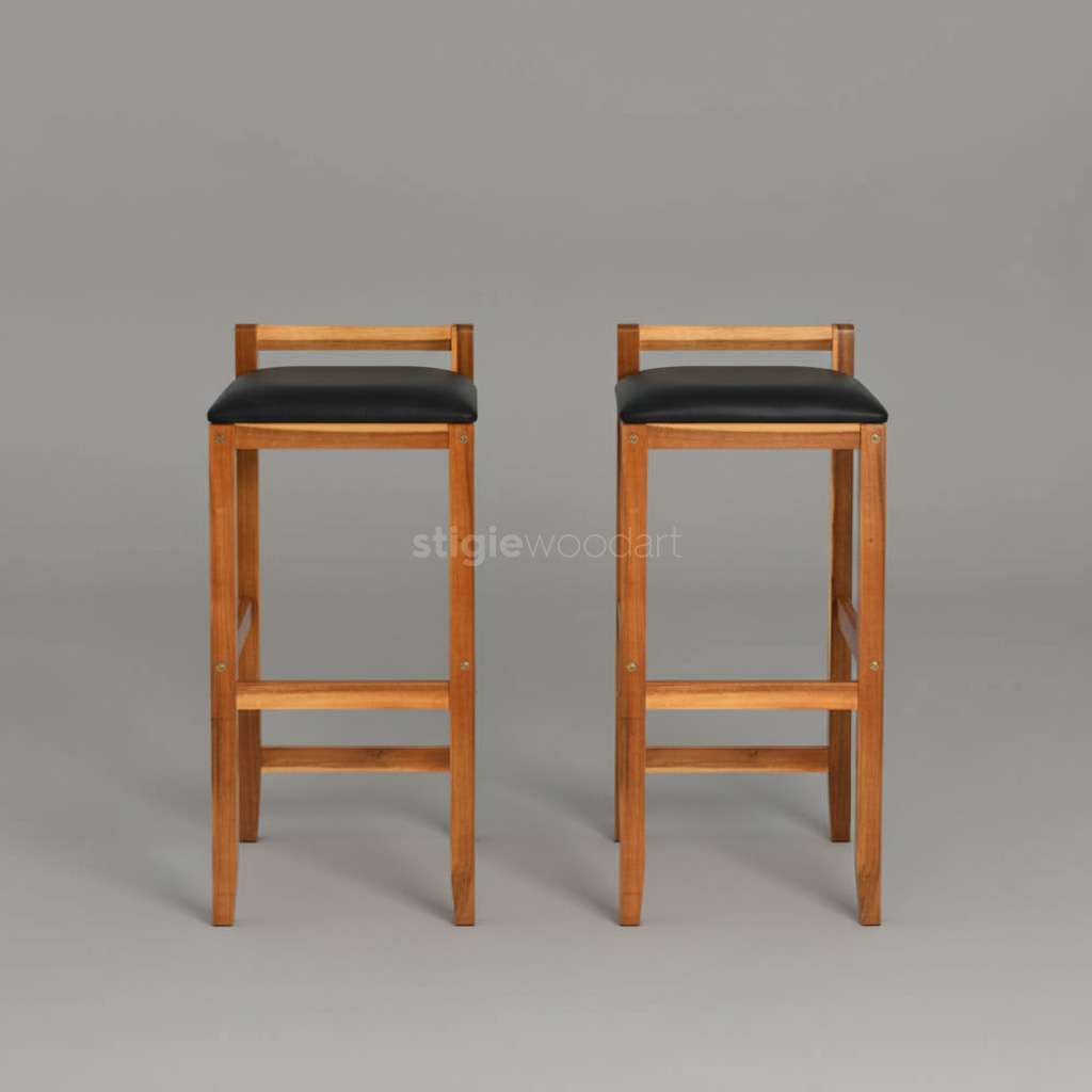 Kursi Bar Minimalis Kayu Jati Solid - Gambar 3
