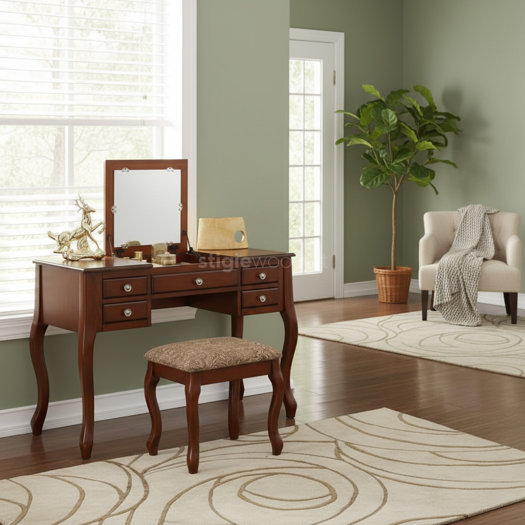 Meja Rias Kayu Jati Klasik Minimalis Modern - Gambar 5