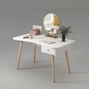 Meja Rias White Duco Kayu Jati Minimalis