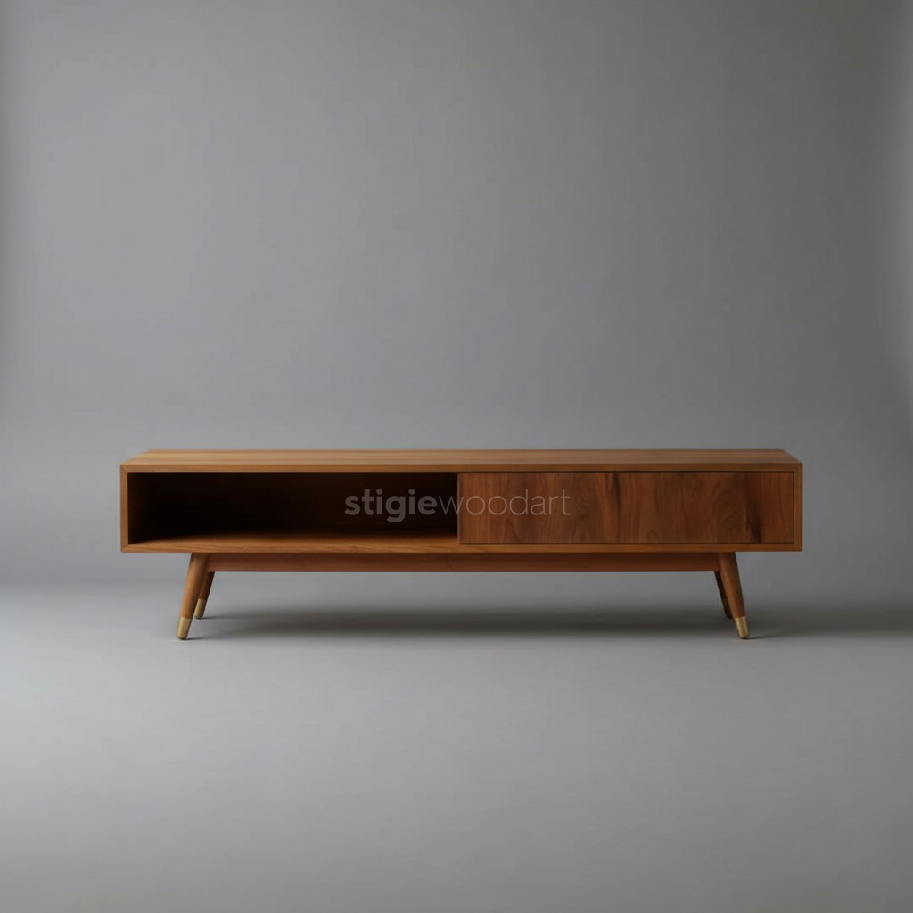 Meja Tv Retro Klasik Minimalis Kayu Jati - Gambar 2