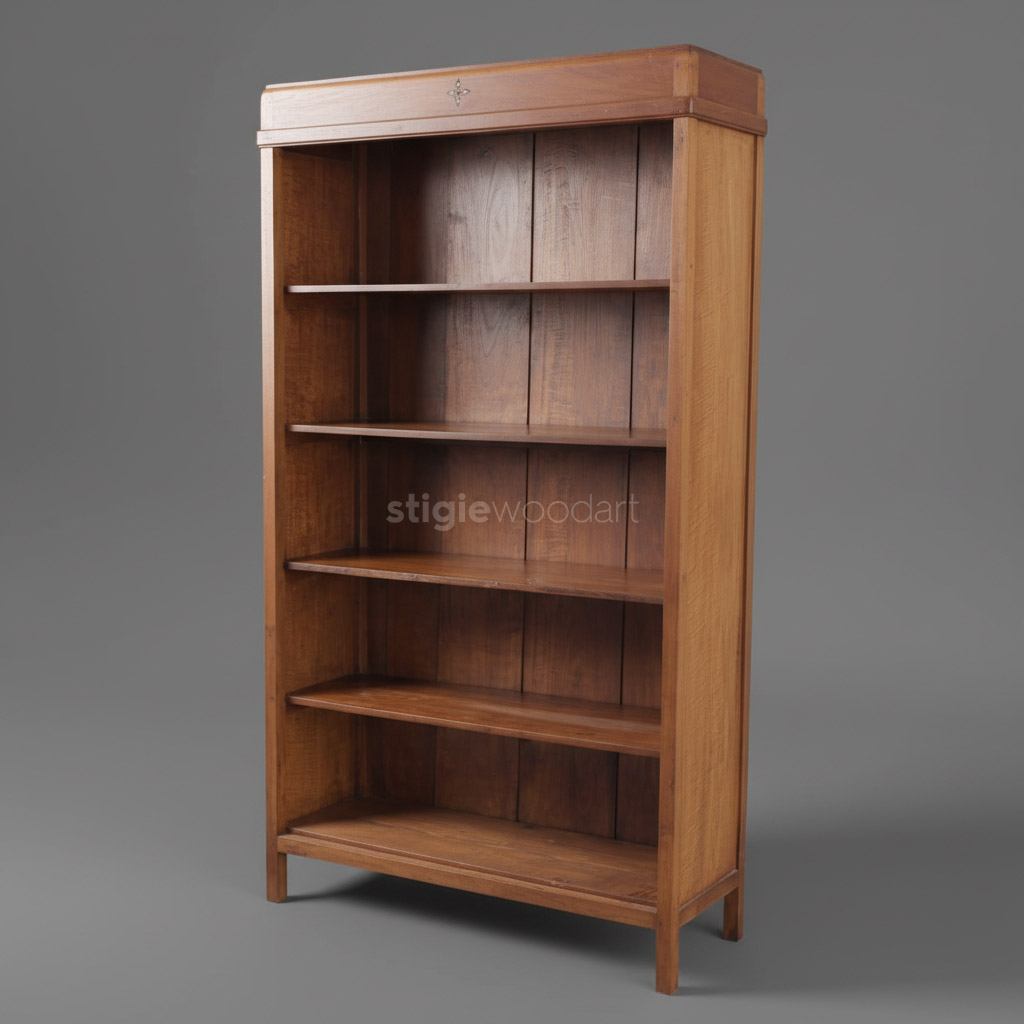 Rak Buku Bookshelf Vintage Kayu Jati Minimalis - Gambar 2