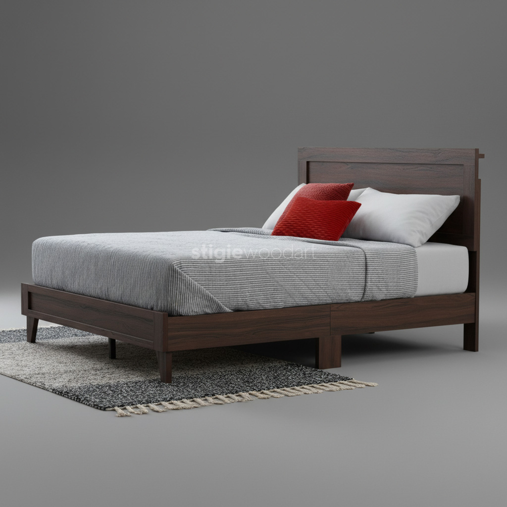 Ranjang Kayu Jati Minimalis Modern - Gambar 3