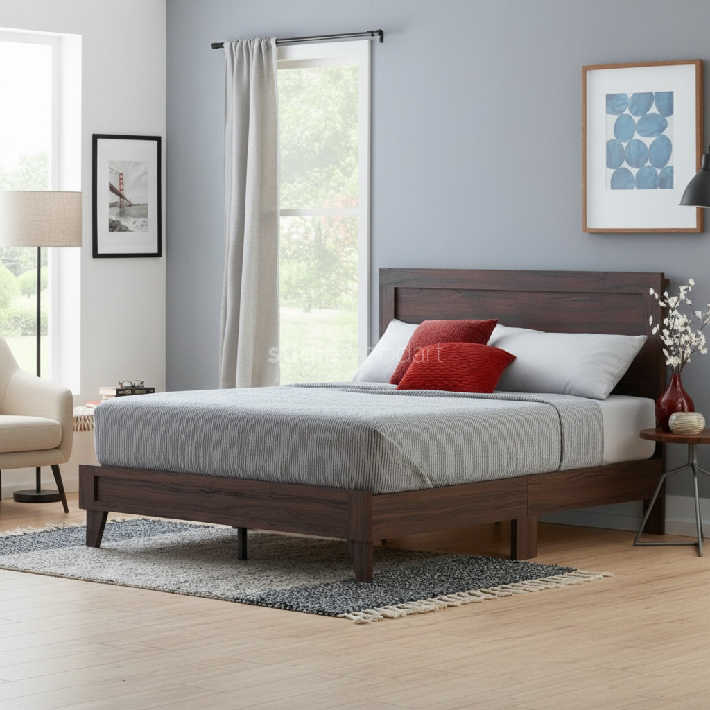 Ranjang Kayu Jati Minimalis Modern - Gambar 2