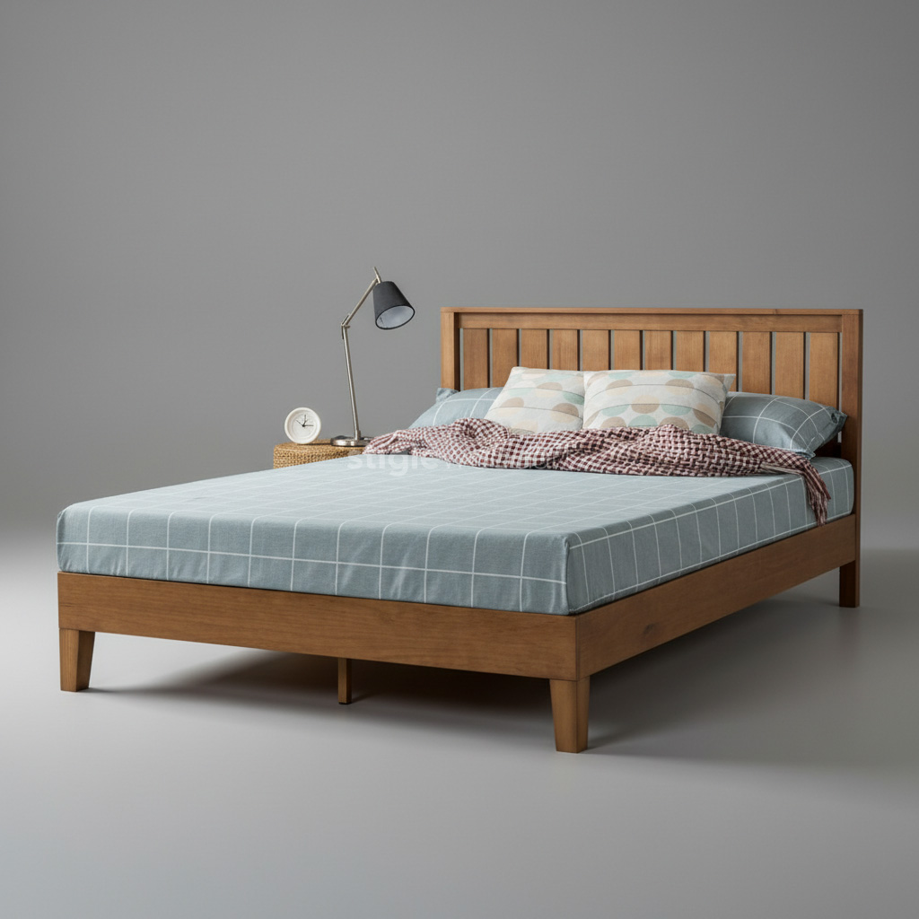 Tempat Tidur Kayu Jati Minimalis Modern - Gambar 4