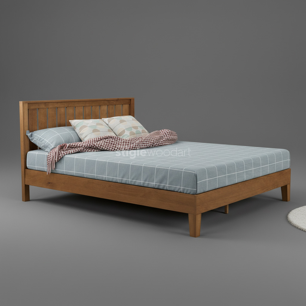 Tempat Tidur Kayu Jati Minimalis Modern - Gambar 3