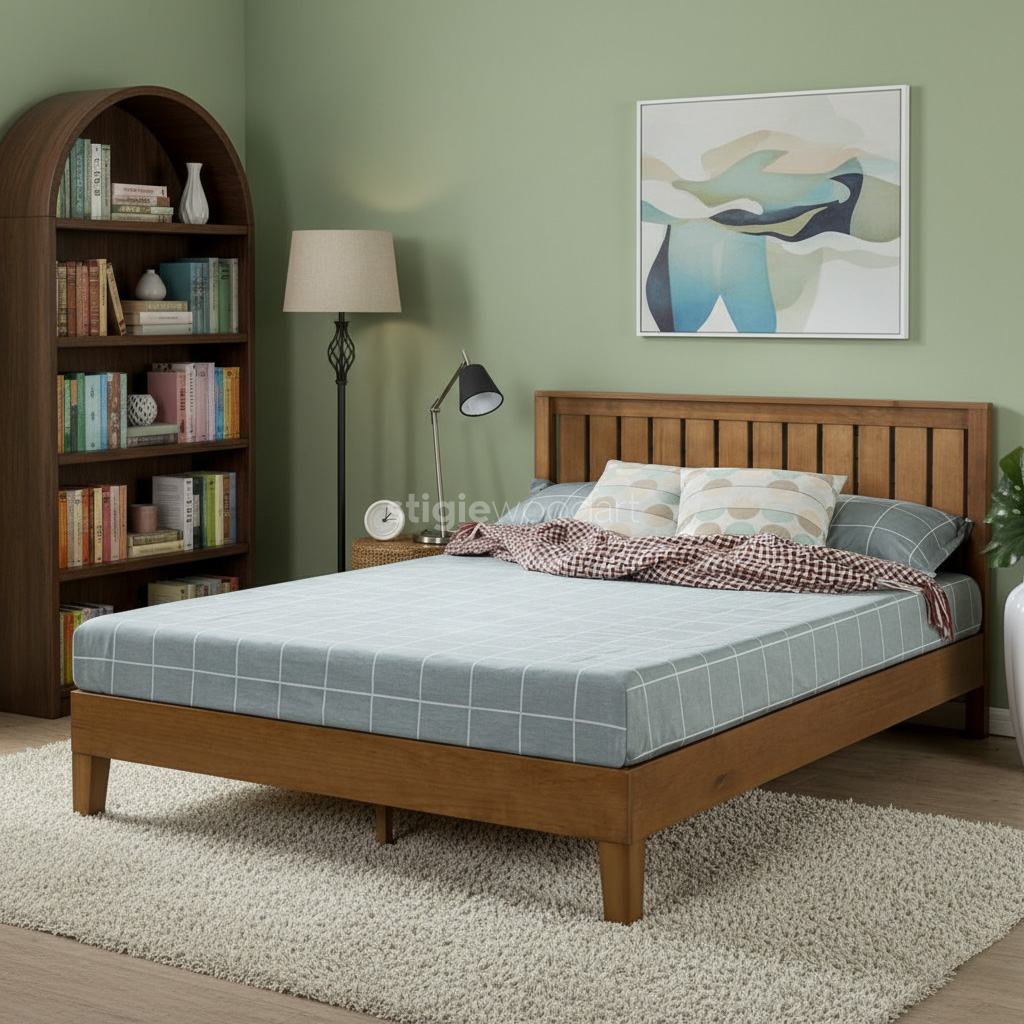 Tempat Tidur Kayu Jati Minimalis Modern - Gambar 2