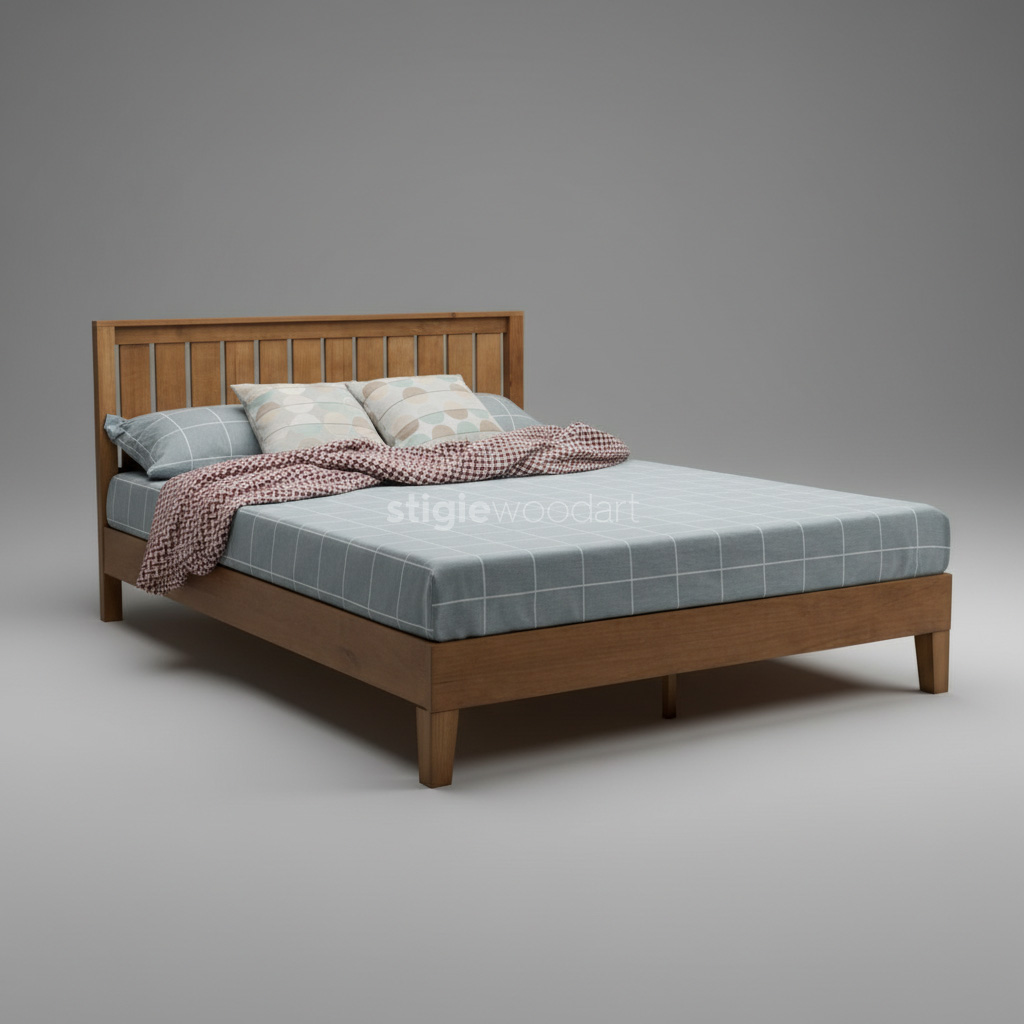 Tempat Tidur Kayu Jati Minimalis Modern