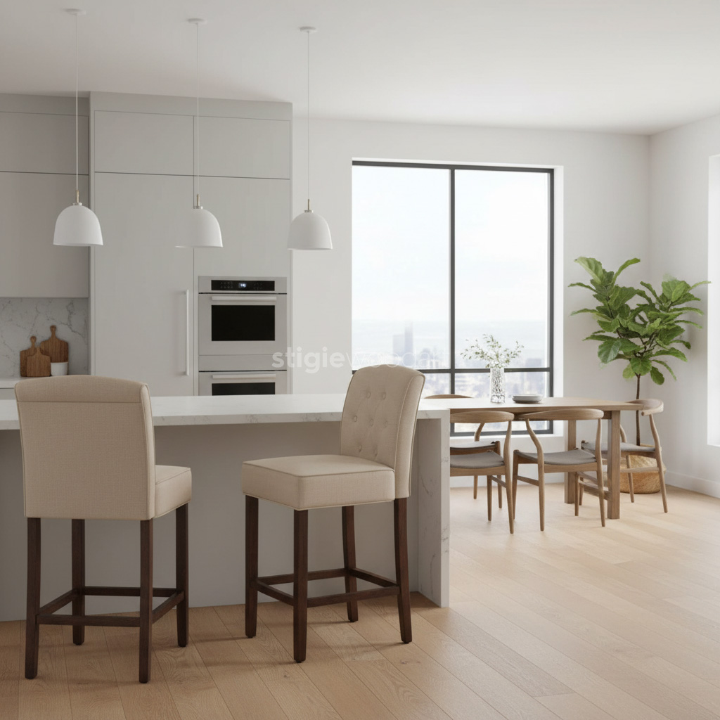 Kursi Bar Minimalis Kayu Jati Modern - Gambar 3