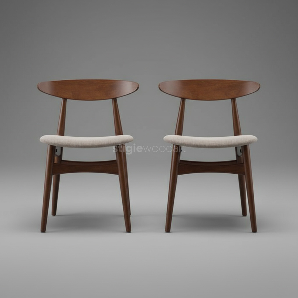 Kursi Resto Kayu Jati Scandinavian - Gambar 5