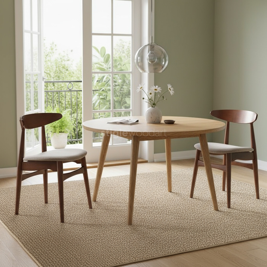 Kursi Resto Kayu Jati Scandinavian - Gambar 3