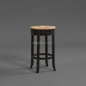 Kursi Bar Bulat Minimalis Kayu Jati Solid