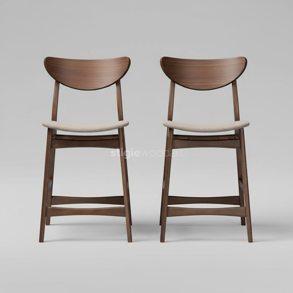 Kursi Bar Kayu Jati Klasik Minimalis MidCentury - Gambar 5