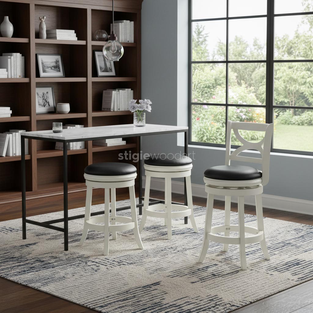 Kursi Bar Cafe Kayu Jati Minimalis Duco Elegan - Gambar 2