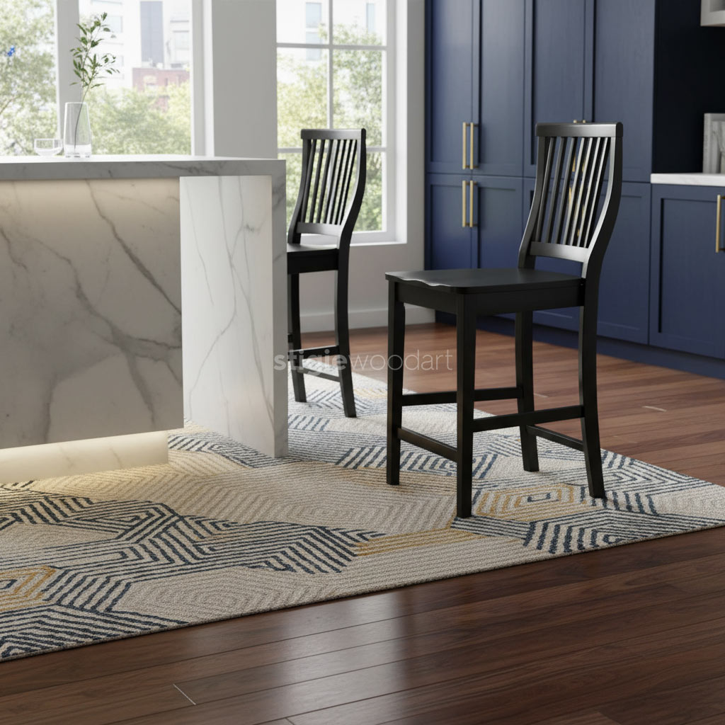 Kursi Bar Kayu Jati Minimalis Modern Elegan - Gambar 2