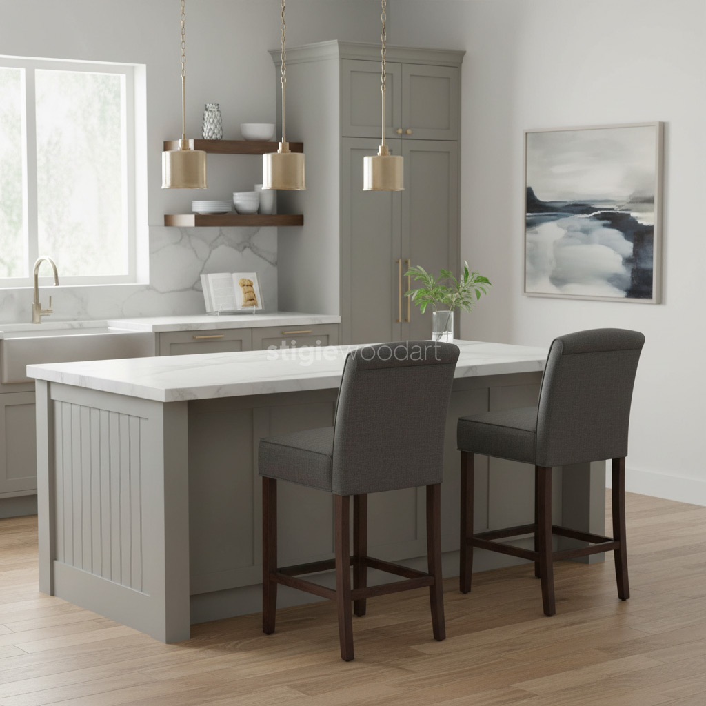 Kursi Bar Minimalis Kayu Jati Elegan Modern - Gambar 2