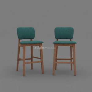 Kursi Bar Scandinavian Minimalis Kayu Jati Natural