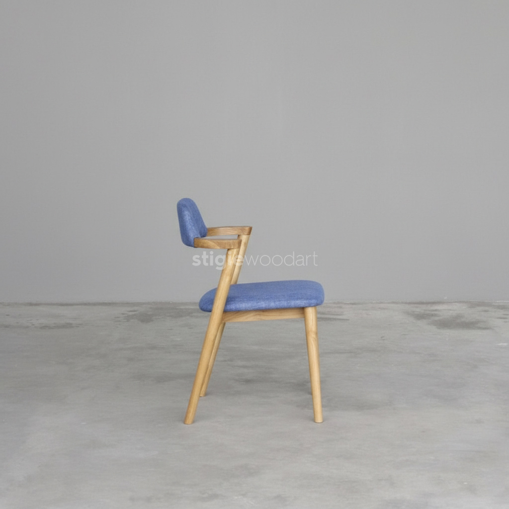 Kursi Cafe Minimalis Scandinavian Kayu Jati Natural - Gambar 3