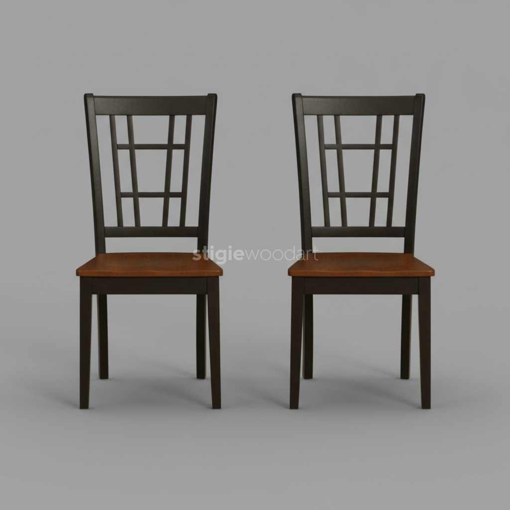 Kursi Makan Cafe Minimalis Modern Kayu Jati Natural - Gambar 4