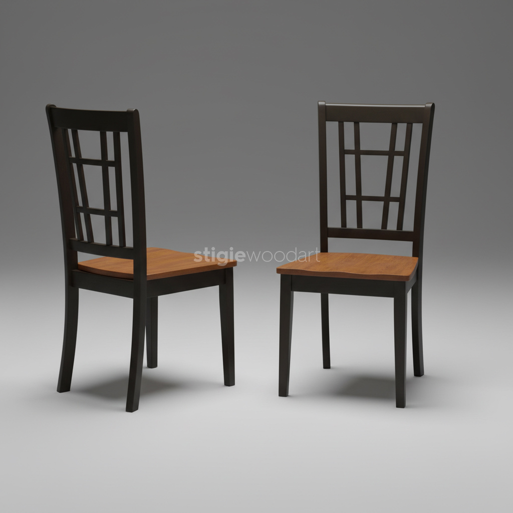 Kursi Makan Cafe Minimalis Modern Kayu Jati Natural