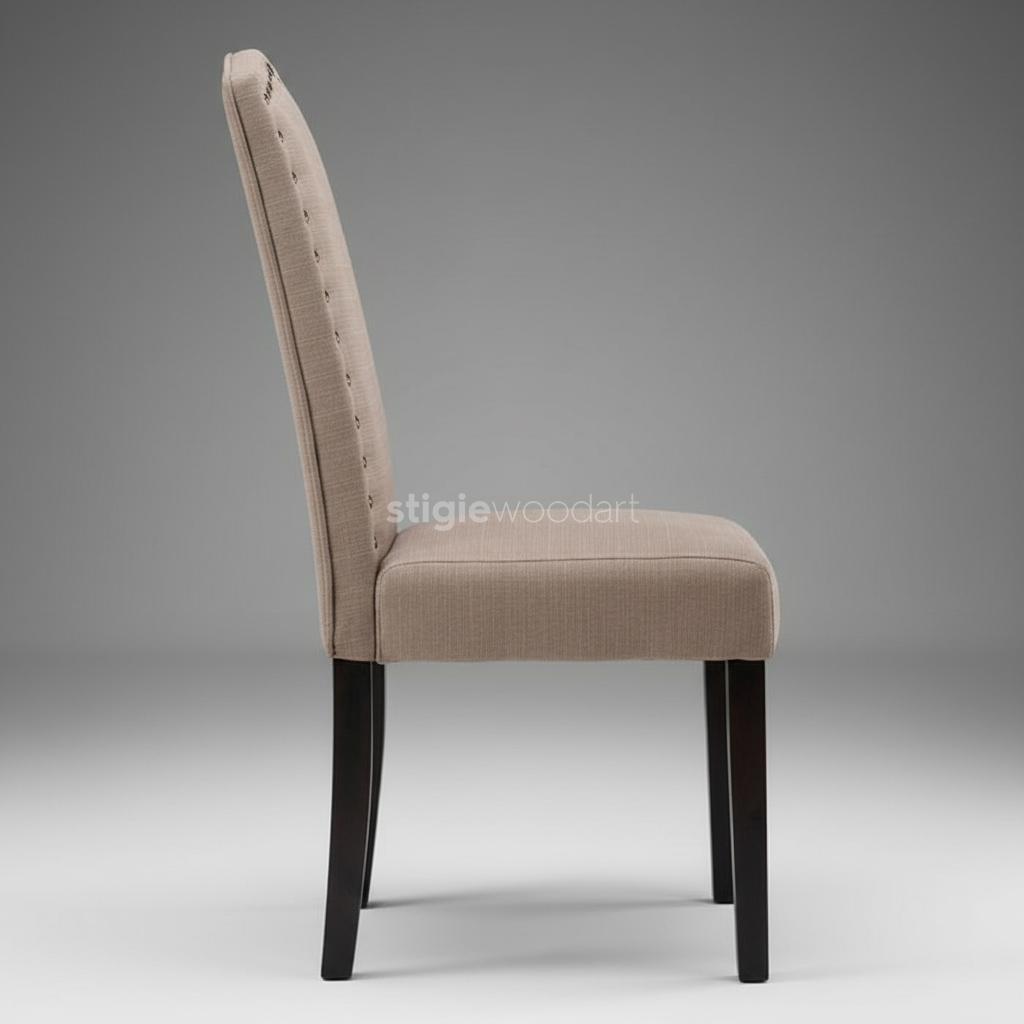 Kursi Makan Kayu Jati Upholstery Minimalis Elegan - Gambar 5