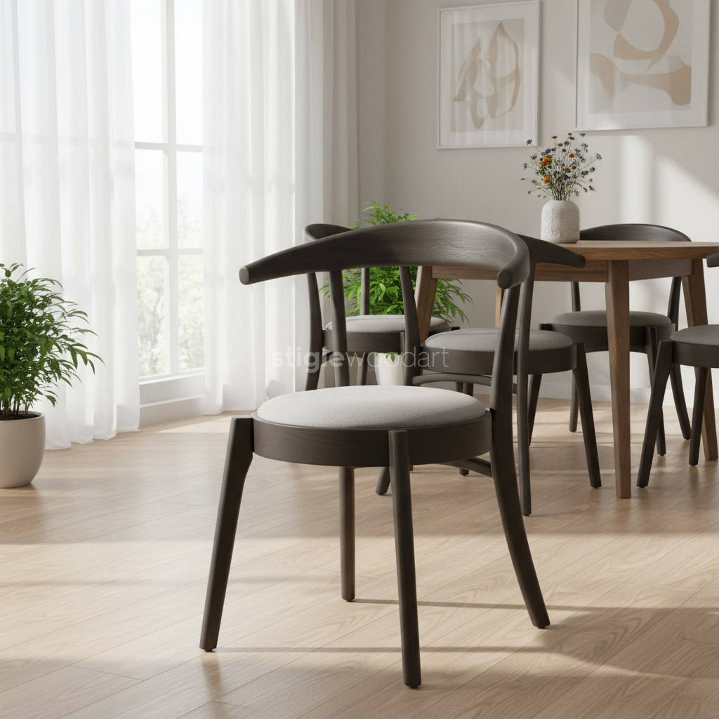 Kursi Makan Resto Minimalis Kayu Jati Modern - Gambar 3
