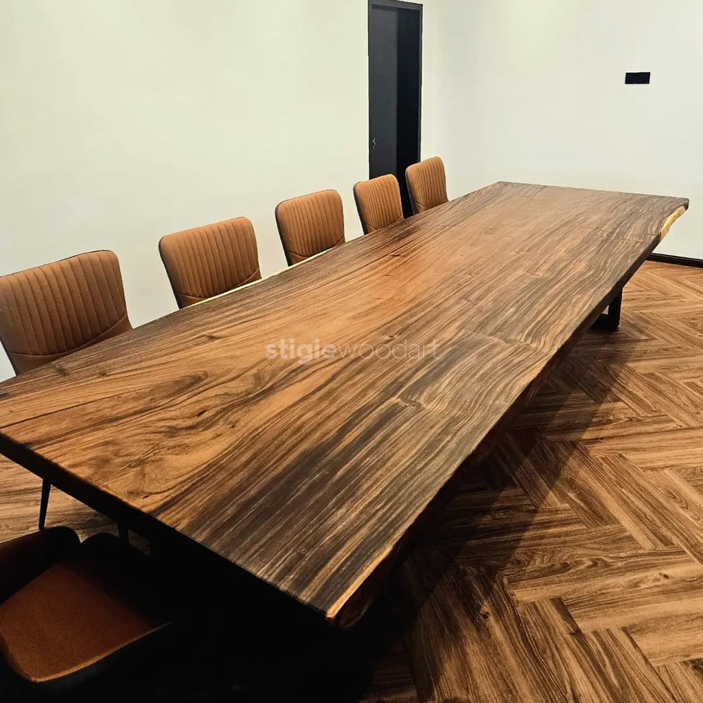 Meja Makan Kayu Trembesi Solid Minimalis Modern Premium - Gambar 5