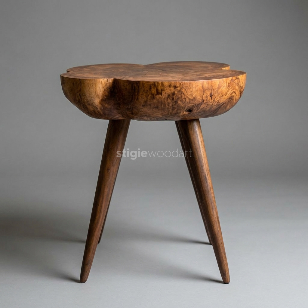 Meja Sudut Kayu Trembesi Solid Unik - Gambar 4