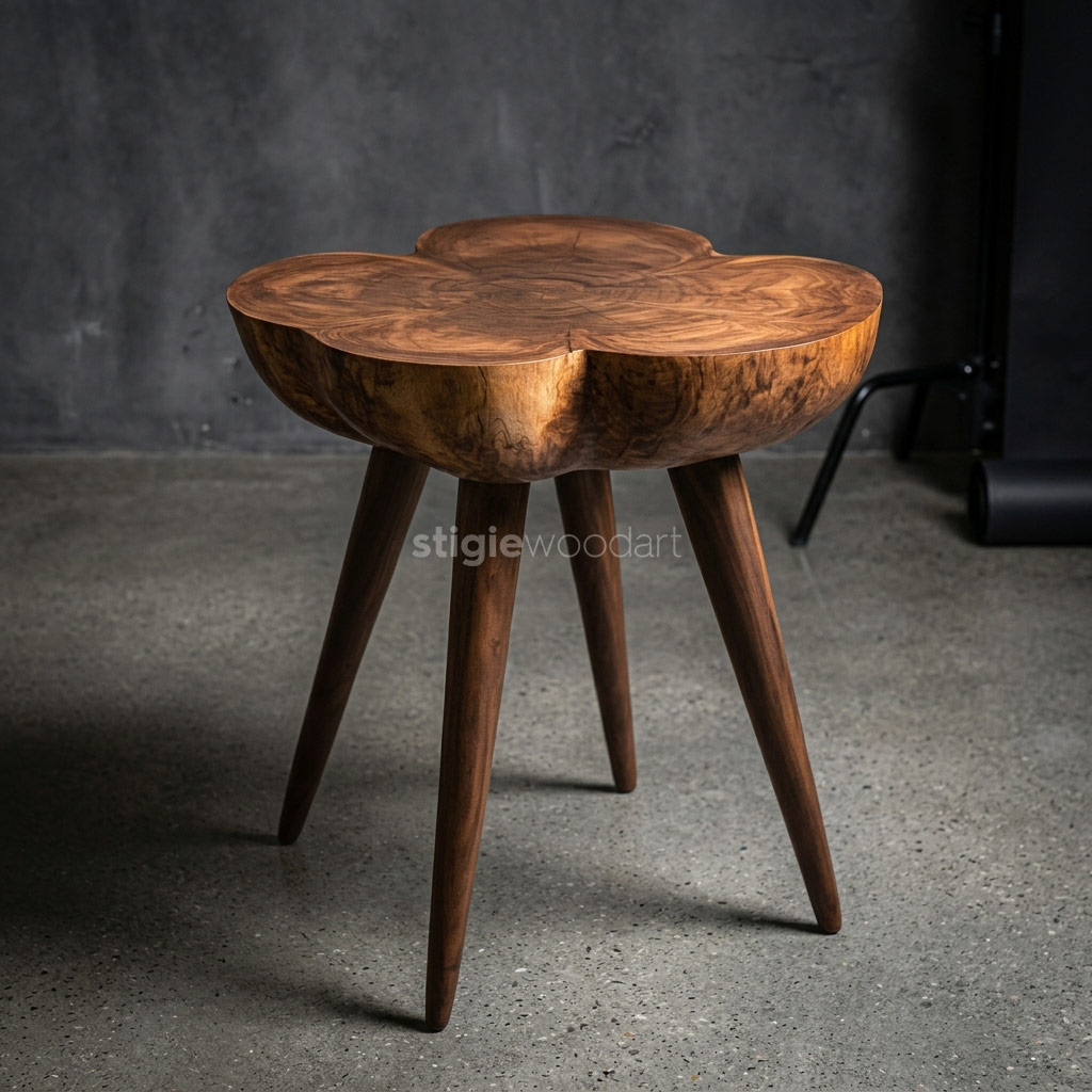 Meja Sudut Kayu Trembesi Solid Unik - Gambar 3