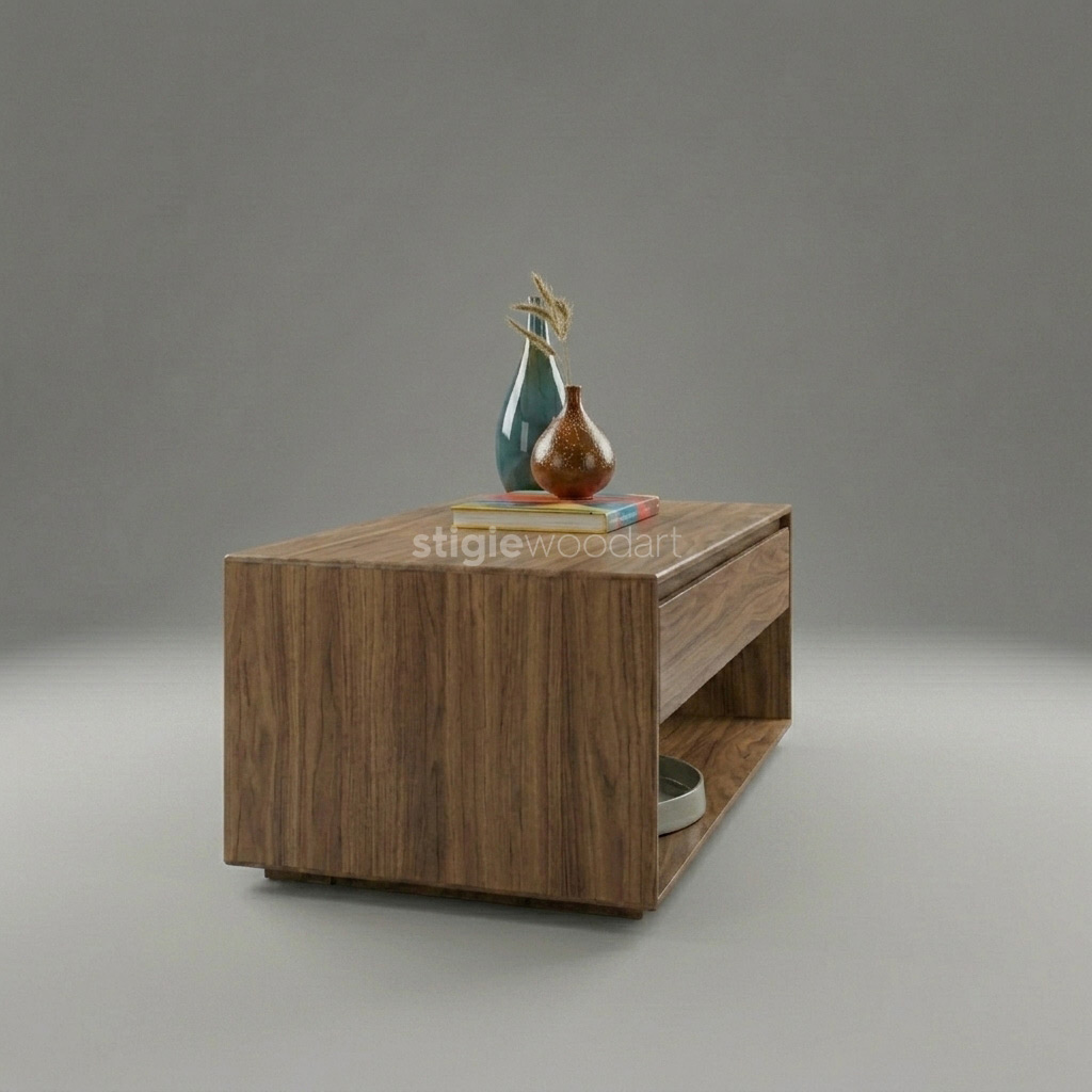 Coffee Table Drawer Kayu Jati Minimalis - Gambar 5
