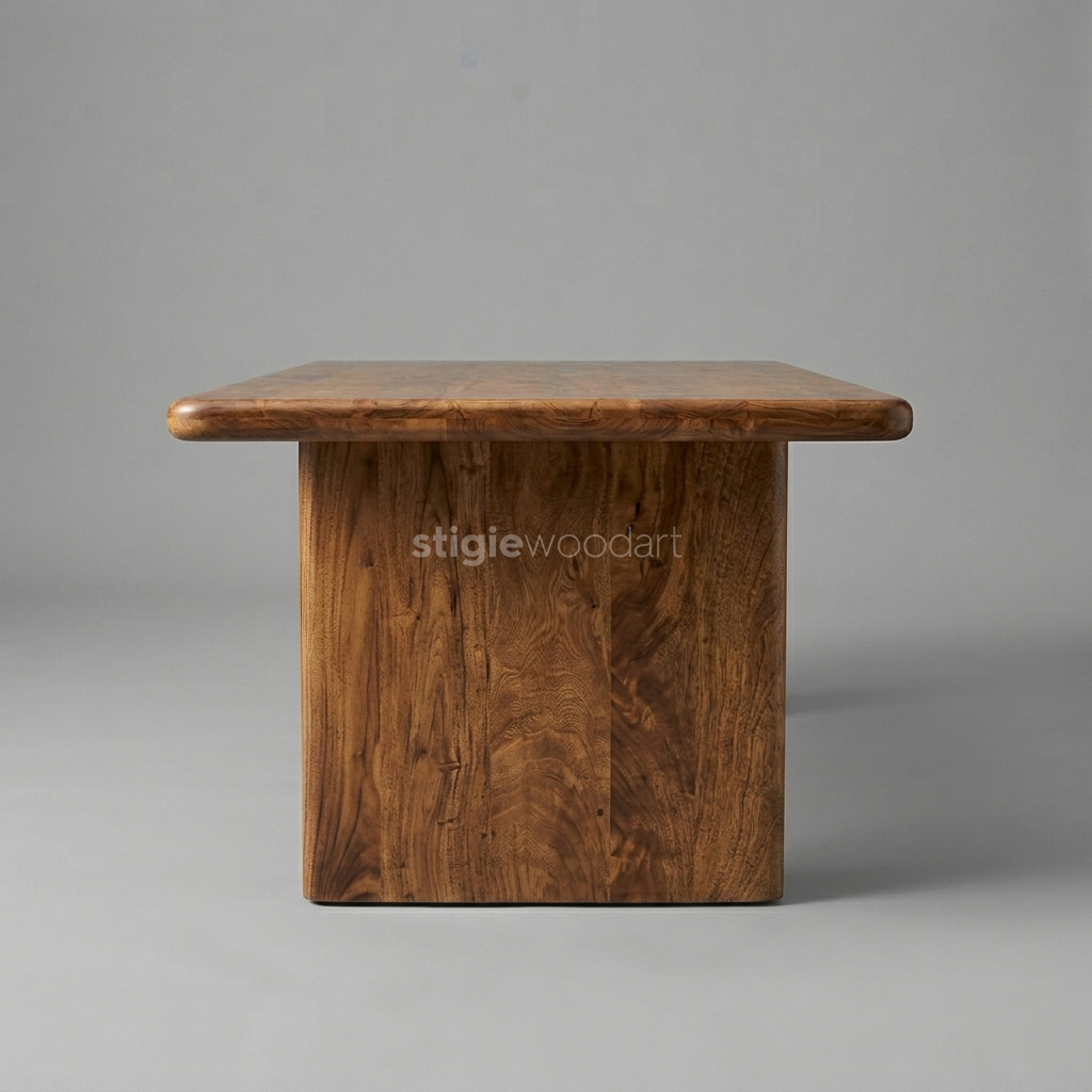 Coffee Table Kayu Jati Solid Minimalis Modern - Gambar 5