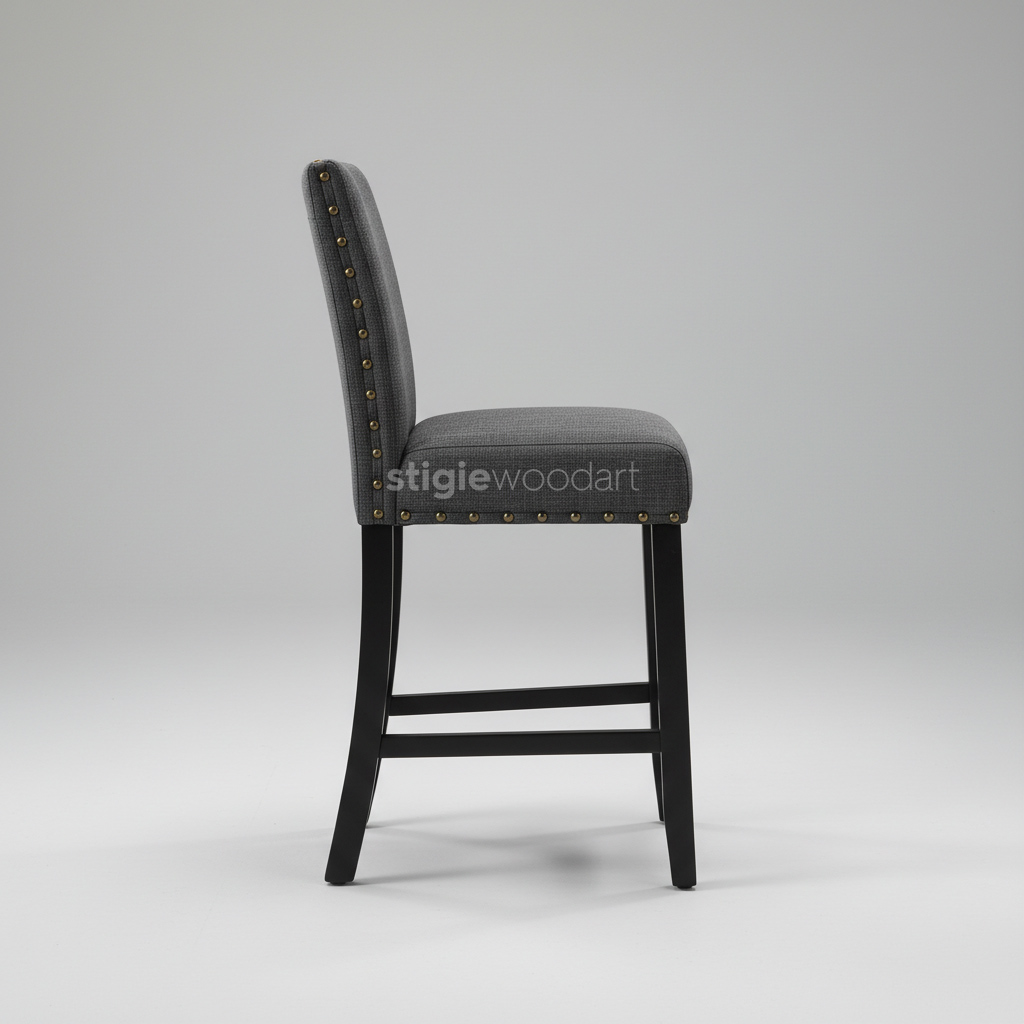 Kursi Bar Kayu Jati Upholstery Minimalis Modern - Gambar 4