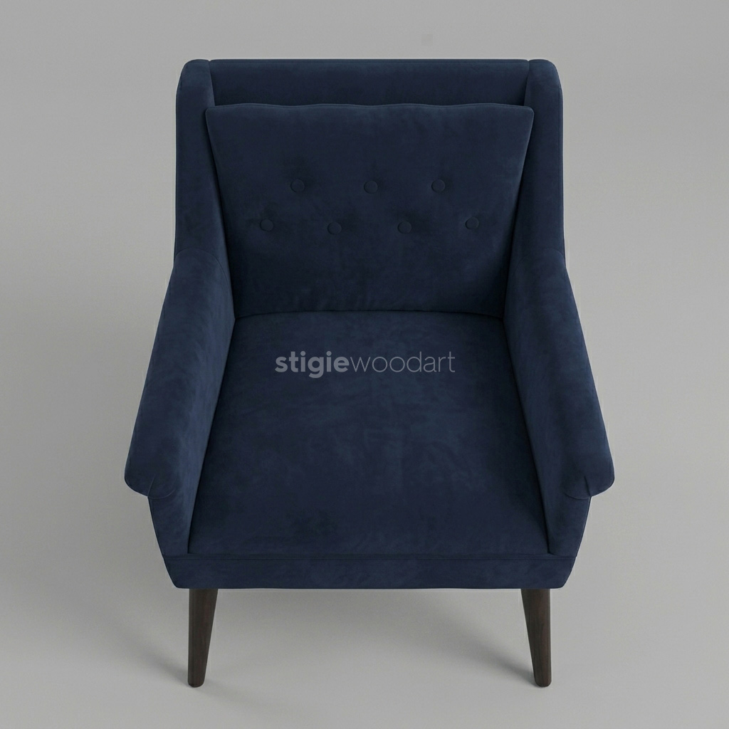 Kursi Sofa Hotel Accent Biru Navy Modern - Gambar 5