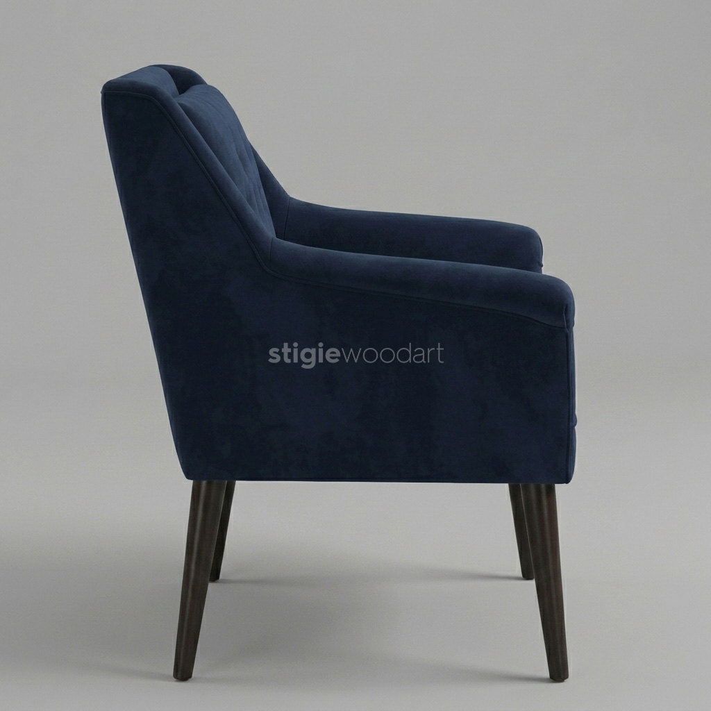Kursi Sofa Hotel Accent Biru Navy Modern - Gambar 4