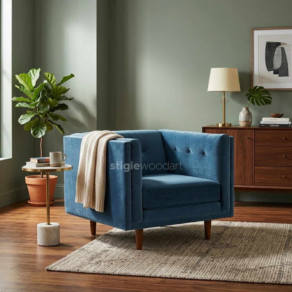 Kursi Sofa Hotel Accent Modern Velvet - Gambar 2