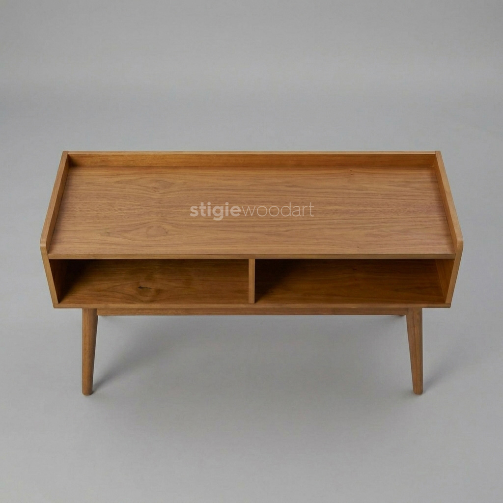 Meja TV Kayu Jati Minimalis Retro Modern - Gambar 4