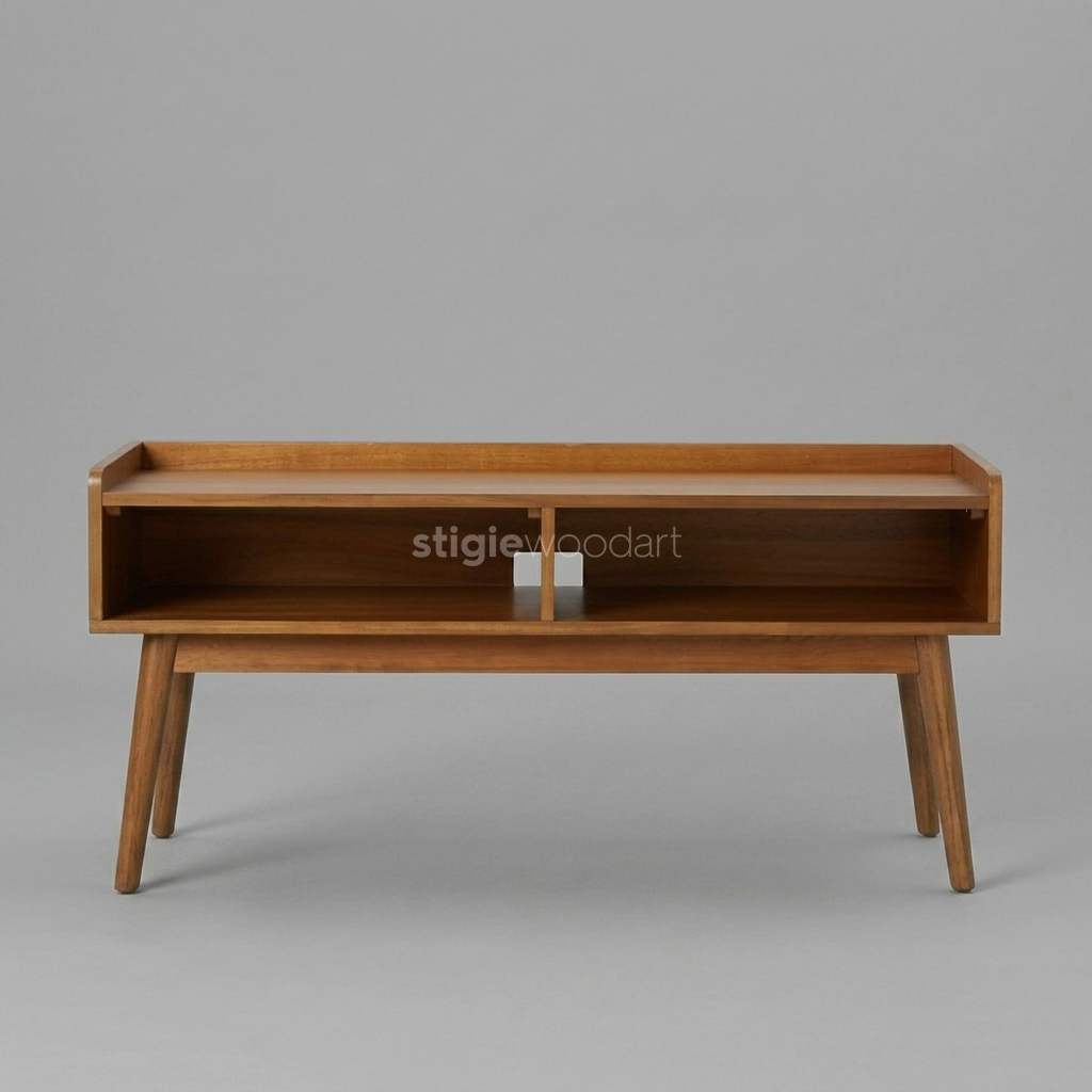 Meja TV Kayu Jati Minimalis Retro Modern - Gambar 3