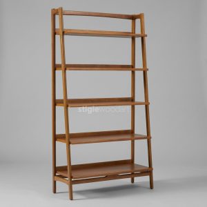 Rak Buku Kayu Jati Minimalis Open Shelf Modern