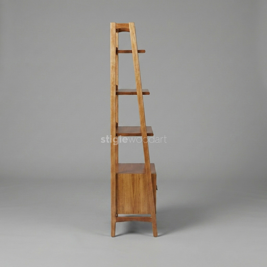 Rak Buku Minimalis Kayu Jati Klasik - Gambar 4