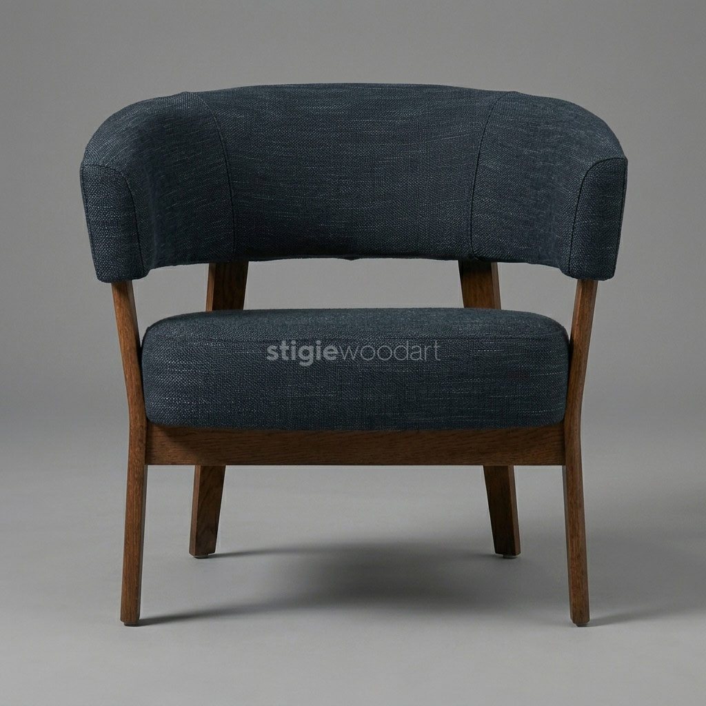 Kursi Lounge Cafe Kayu Jati Minimalis Upholstery - Gambar 3